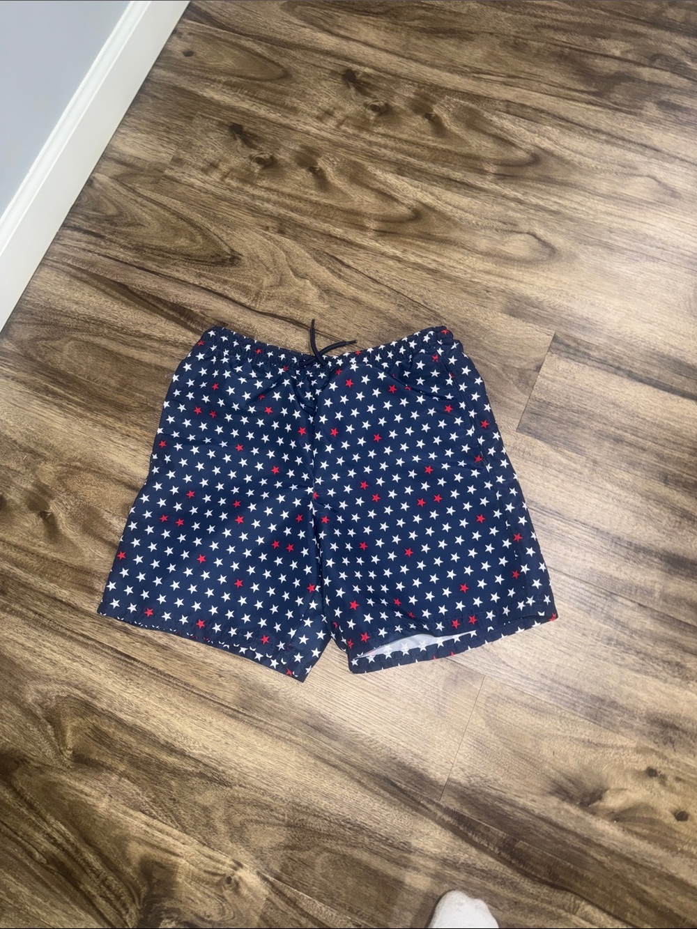 Navy Star Print Swim Shorts